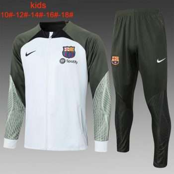 Chandal Ninos FC Barcelona 2024 Gris Blanco