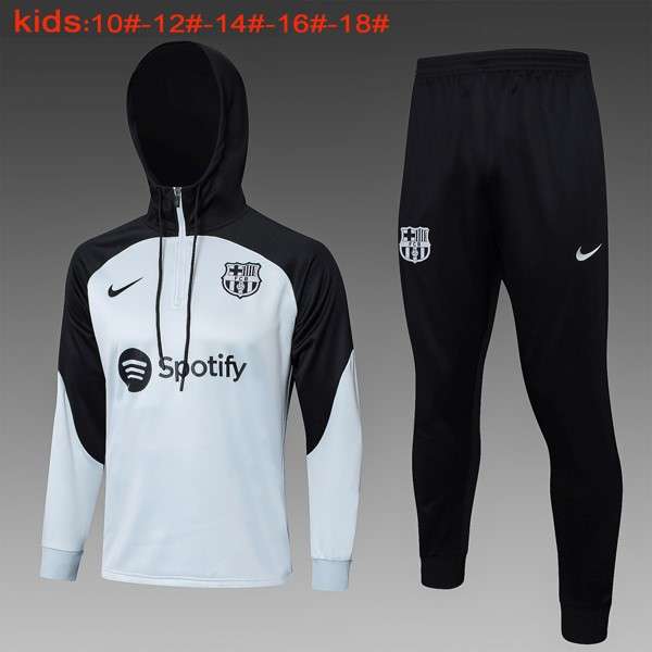 Ninos Sudadera Con Capucha Barcelona 2024 Gris Negro 2 Sudadera Con Capucha Ninos FC Barcelona 2024 Gris Negro 2