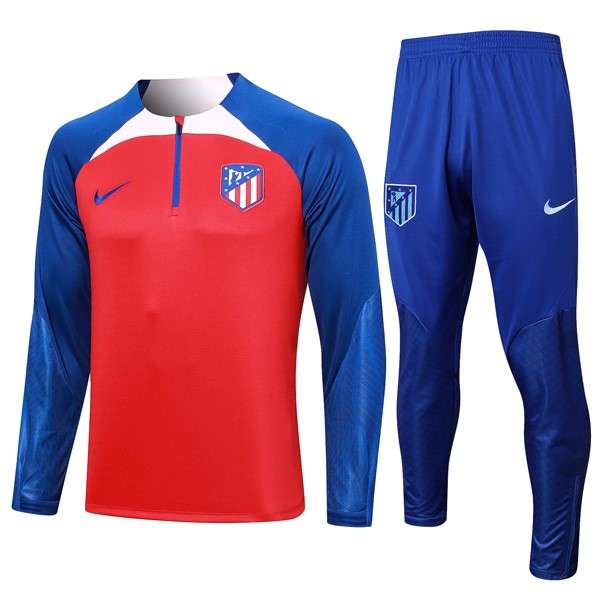 Sudadera De Training Atletico Madrid 2024 Azul Rojo 2 Sudadera Entrenamiento Atletico De Madrid 2024 Rojo