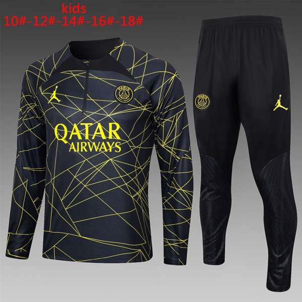 Ninos Sudadera De Training PSG 2024 Negro Amarillo Sudadera Entrenamiento Ninos Paris Saint Germain 2024 Negro Amarillo