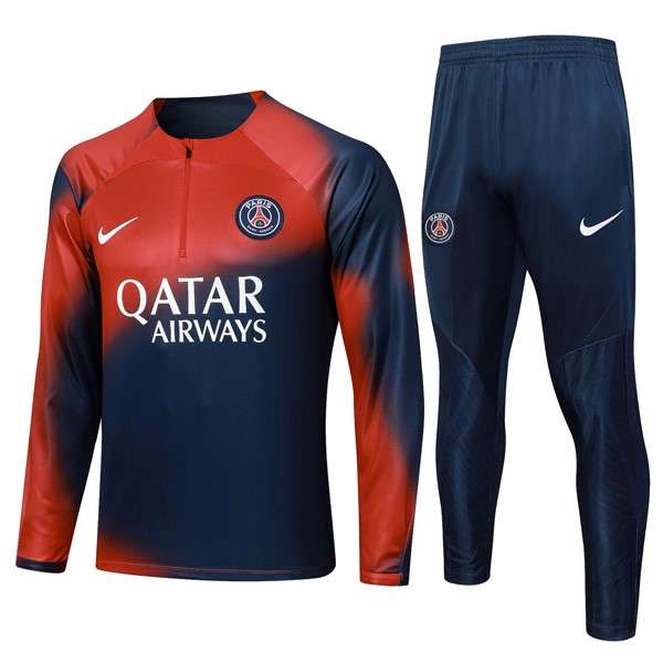 Sudadera De Training PSG 2024 Rojo Azul Sudadera Entrenamiento Paris Saint Germain 2024 Rojo Azul