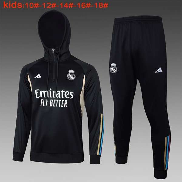 Ninos Sudadera Con Capucha Real Madrid 2024 Negro 2 Ninos Sudadera Con Capucha Real Madrid 2024 Negro