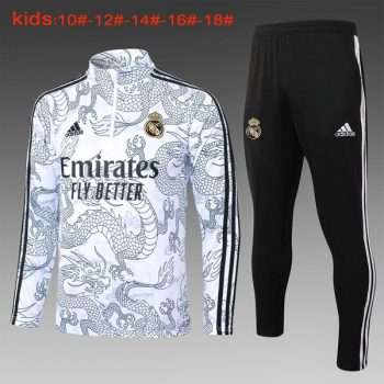 Sudadera Entrenamiento Ninos Real Madrid 2024 Blanco