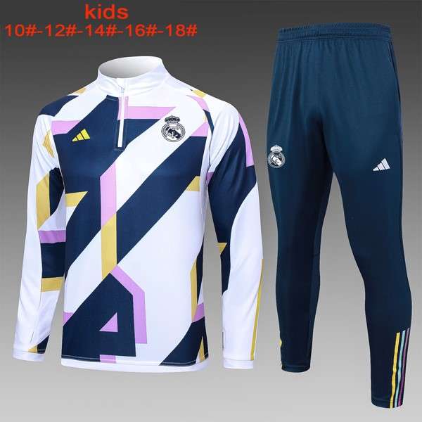 Ninos Sudadera De Training Real Madrid 2024 Blanco Azul 2 Sudadera Entrenamiento Ninos Real Madrid 2024 Blanco Azul