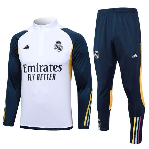 Sudadera De Training Real Madrid 2024 Blanco Azul Sudadera Entrenamiento Real Madrid 24 Blanco Azul