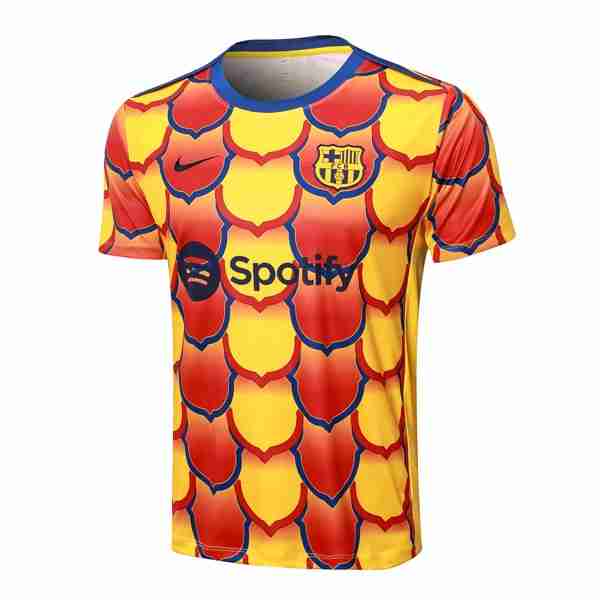 Camiseta Entrenamiento Barcelona 2024-2025 Amarillo Rojo Tailandia Camiseta Entrenamiento FC Barcelona 2024 2025 Amarillo Rojo