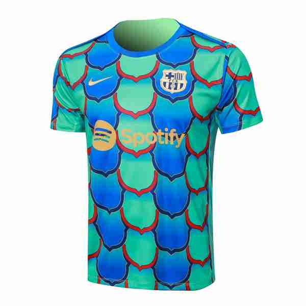 Camiseta Entrenamiento Barcelona 2024-2025 Verde Azul Tailandia Camiseta Entrenamiento FC Barcelona 2024 2025 Verde Azul