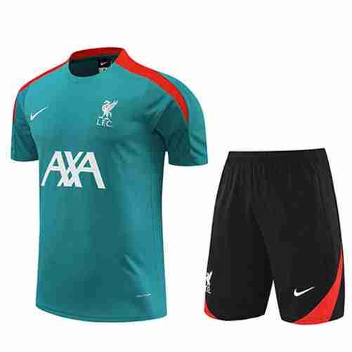 Tailandia Conjunto Camiseta Entrenamiento Liverpool 2024 2025 Verde Negro Tailandia Conjunto Camiseta Entrenamiento Liverpool 2024 2025 Verde Negro