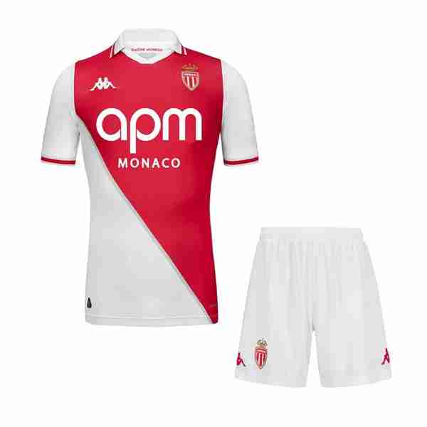 Camiseta AS Monaco 1ª Niño 2024-2025 Camiseta AS Monaco Conjunto Ninos Primera 2024 2025