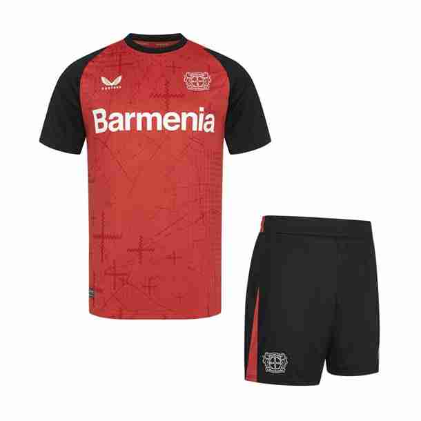 Camiseta Bayer 04 Leverkusen 1ª Niño 2024-2025 Camiseta Bayer Leverkusen Conjunto Ninos Primera 2024 2025