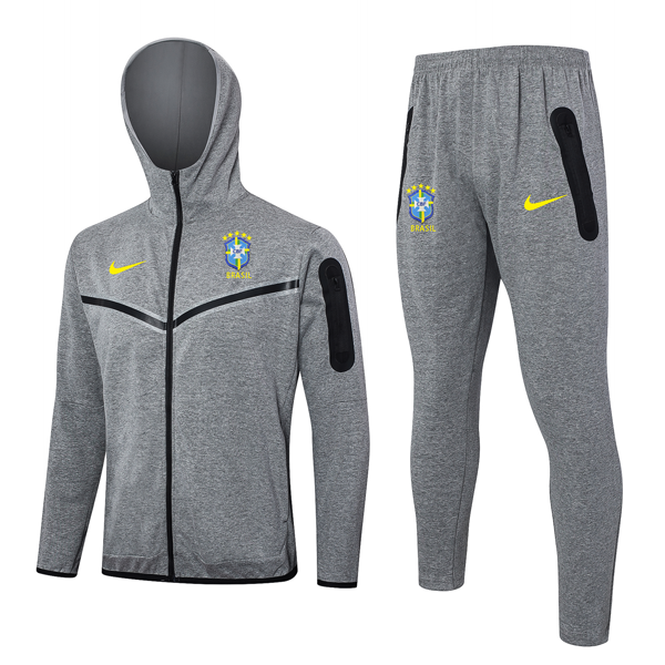 Chandal Con Capucha Brasil 2024 2025 Gris Chandal Con Capucha Brasil 2024 2025 Gris 1