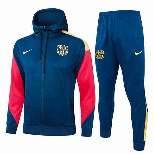 Chandal Con Capucha Barcelona 2024-2025 Azul 5 Chandal Con Capucha FC Barcelona 2024 2025 Azul