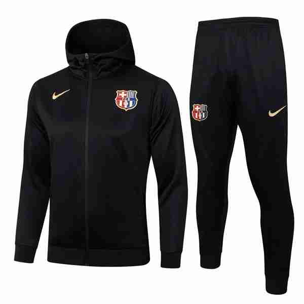Chandal Con Capucha Barcelona 2024-2025 Negro 3 Chandal Con Capucha FC Barcelona 2024 2025 Negro
