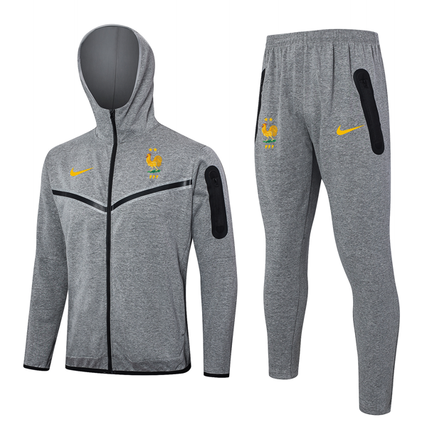 Chandal Con Capucha Francia 2024 2025 Gris Chandal Con Capucha Francia 2024 2025 Gris