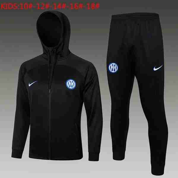Niños Chandal Con Capucha Inter Milan 2024-2025 Negro Chandal Con Capucha Ninos Inter Milan 2024 2025 Negro