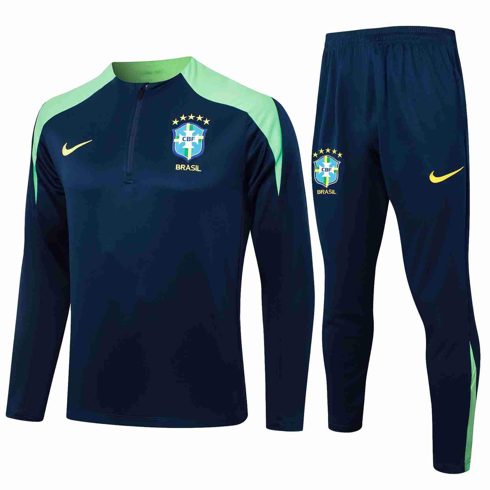 Sudadera De Training Brasil 2024-2025 Azul Verde 3 Sudadera Entrenamiento Brasil 2024 2025 Azul Verde