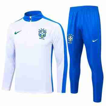Sudadera Entrenamiento Brasil 2024 2025 Blanco Azul