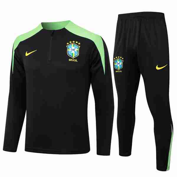 Sudadera De Training Brasil 2024-2025 Negro Verde 3 Sudadera Entrenamiento Brasil 2024 2025 Negro Verde