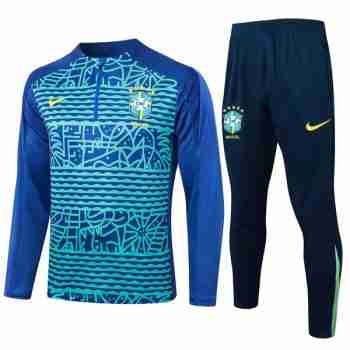 Sudadera Entrenamiento Brasil 2024 2025 Verde Azul