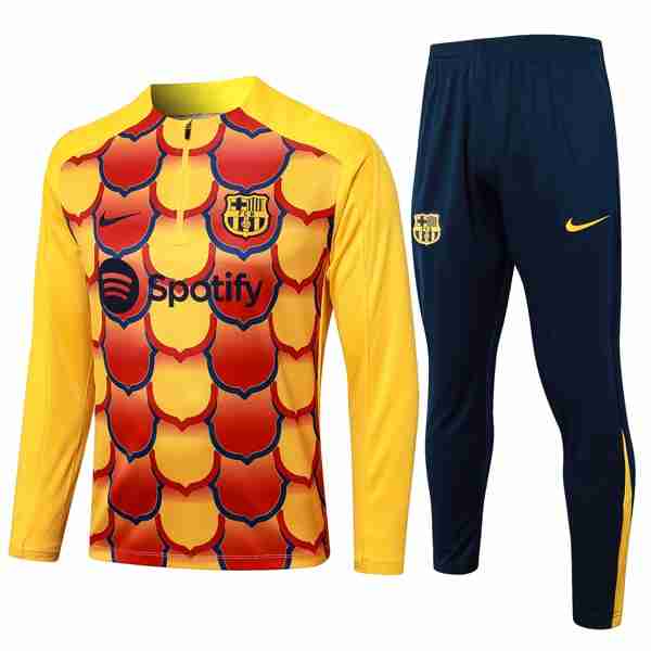 Sudadera De Training Barcelona 2024-2025 Amarillo Rojo 3 Sudadera Entrenamiento FC Barcelona 2024 2025 Amarillo Rojo