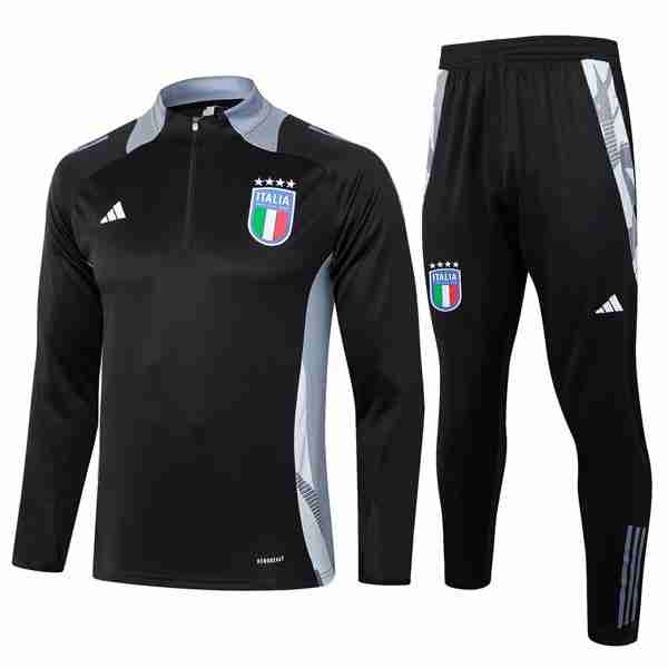 Sudadera De Training Italia 2024-2025 Negro Gris 3 Sudadera Entrenamiento Italia 2024 2025 Negro Gris