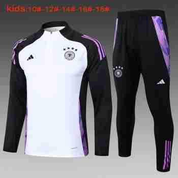 Sudadera Entrenamiento Niños Alemania 2024 2025 Blanco Negro
