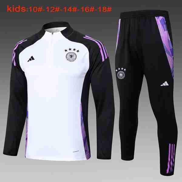 Niños Sudadera De Training Alemania 2024-2025 Blanco Negro 3 Sudadera Entrenamiento Ninos Alemania 2024 2025 Blanco Negro
