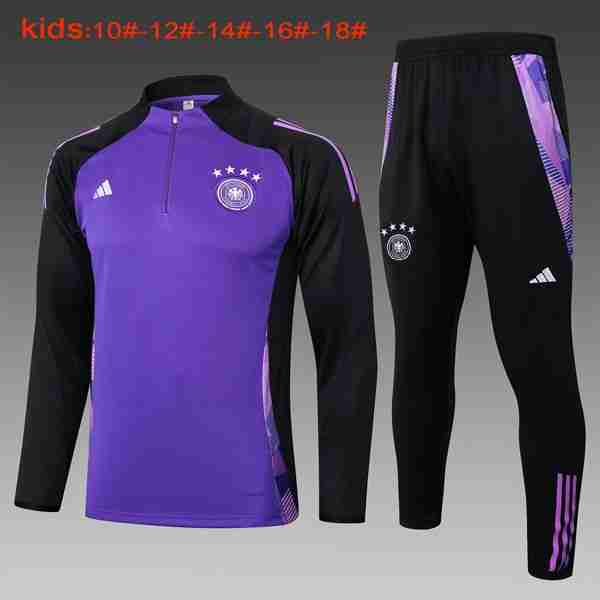 Niños Sudadera De Training Alemania 2024-2025 Purpura Negro 3 Sudadera Entrenamiento Ninos Alemania 2024 2025 Purpura Negro