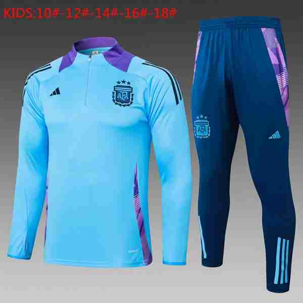 Niños Sudadera De Training Argentina 2024-2025 Azul 3 Sudadera Entrenamiento Ninos Argentina 2024 2025 Azul