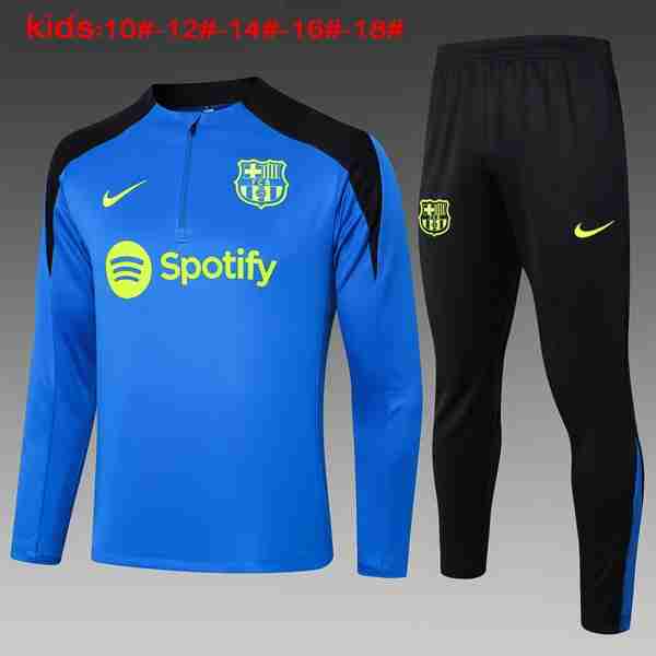 Niños Sudadera De Training Barcelona 2024-2025 Azul Negro 3 Sudadera Entrenamiento Ninos FC Barcelona 2024 2025 Azul Negro