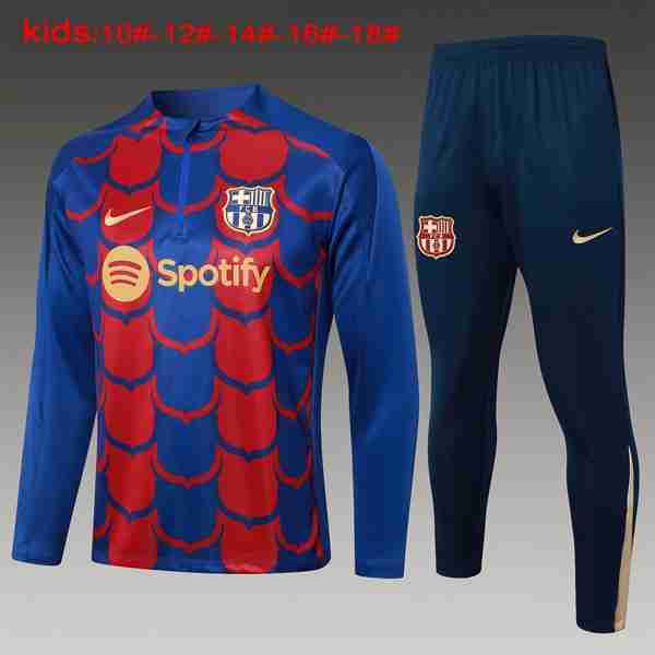 Niños Sudadera De Training Barcelona 2024-2025 Azul Rojo 3 Sudadera Entrenamiento Ninos FC Barcelona 2024 2025 Azul Rojo