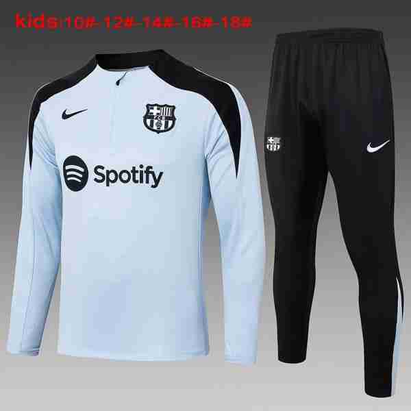 Niños Sudadera De Training Barcelona 2024-2025 Azul 3 Sudadera Entrenamiento Ninos FC Barcelona 2024 2025 Azul
