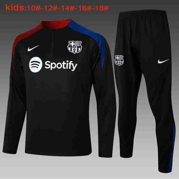Niños Sudadera De Training Barcelona 2024-2025 Negro Azul 3 Sudadera Entrenamiento Ninos FC Barcelona 2024 2025 Negro Azul