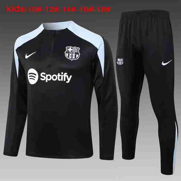 Niños Sudadera De Training Barcelona 2024-2025 Negro Gris 3 Sudadera Entrenamiento Ninos FC Barcelona 2024 2025 Negro Gris