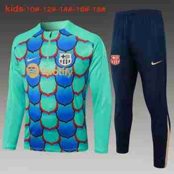 Sudadera Entrenamiento Niños FC Barcelona 2024 2025 Verde Azul