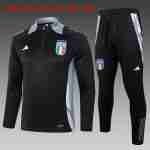 Sudadera Entrenamiento Niños Italia 2024 2025 Negro Gris