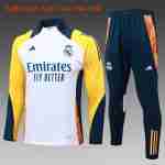 Sudadera Entrenamiento Niños Real Madrid 2024 2025 Blanco Amarillo