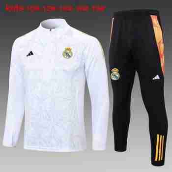 Sudadera Entrenamiento Niños Real Madrid 2024 2025 Blanco Gris