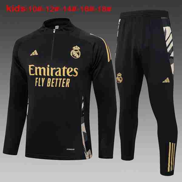 Niños Sudadera De Training Real Madrid 2024-2025 Negro Amarillo 3 Sudadera Entrenamiento Ninos Real Madrid 2024 2025 Negro Amarillo