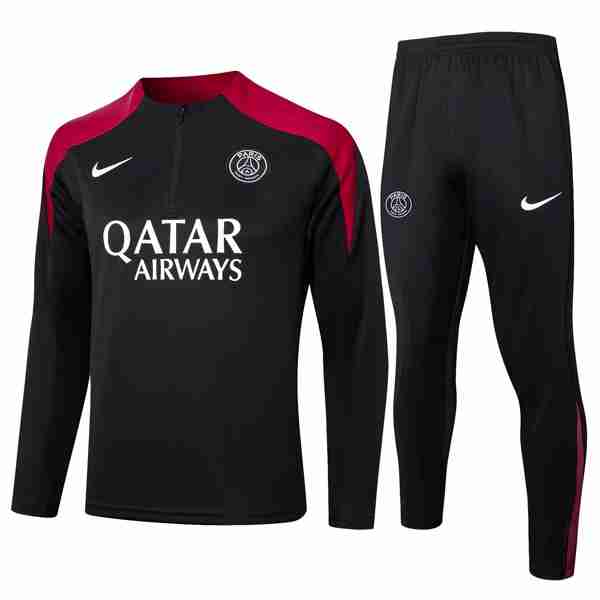 Sudadera De Training PSG 2024-2025 Negro Rojo Sudadera Entrenamiento Paris Saint Germain 2024 2025 Negro Rojo