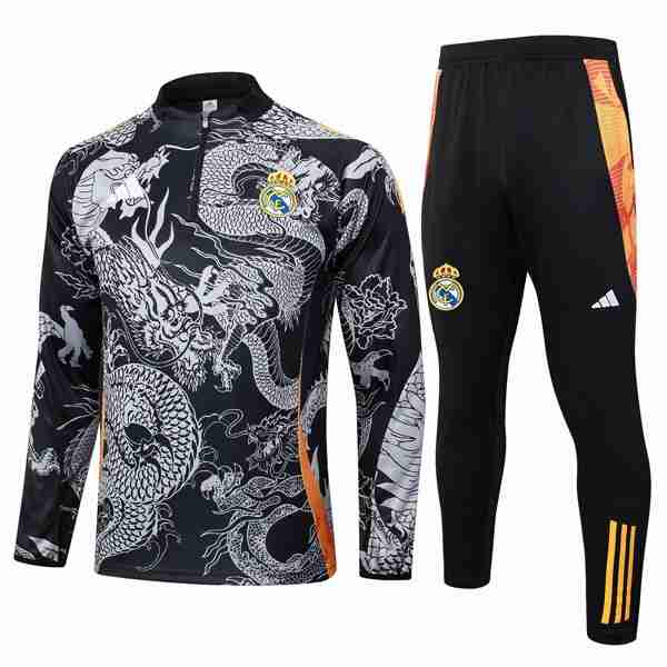 Sudadera De Training Real Madrid 2024-2025 Negro Gris 5 Sudadera Entrenamiento Real Madrid 2024 2025 Negro Gris