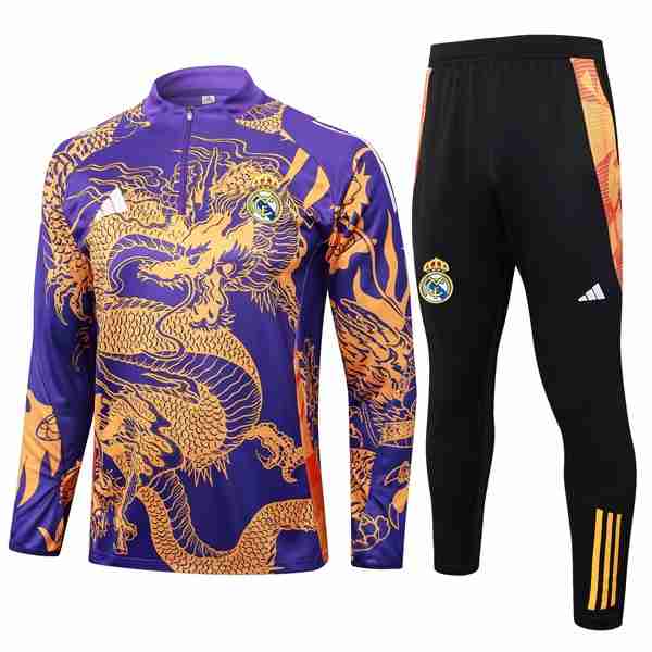 Sudadera De Training Real Madrid 2024-2025 Purpura Amarillo 3 Sudadera Entrenamiento Real Madrid 2024 2025 Purpura Amarillo
