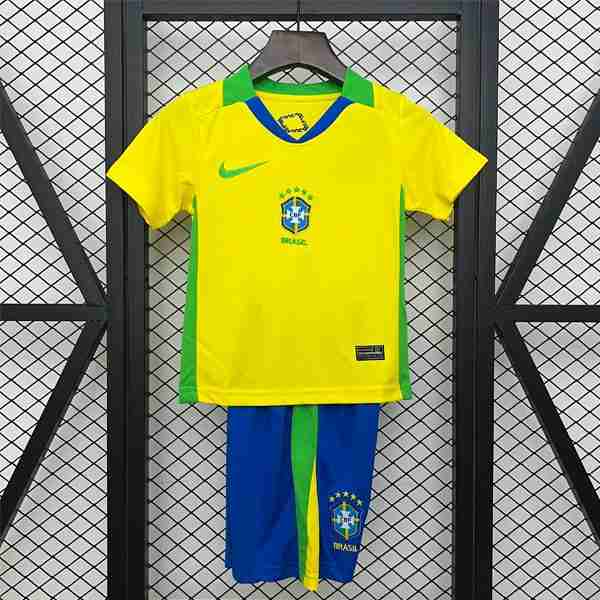 Camiseta Brasil 1ª Niño 2025 Camiseta Brasil Conjunto Ninos Primera 2025 2026 1