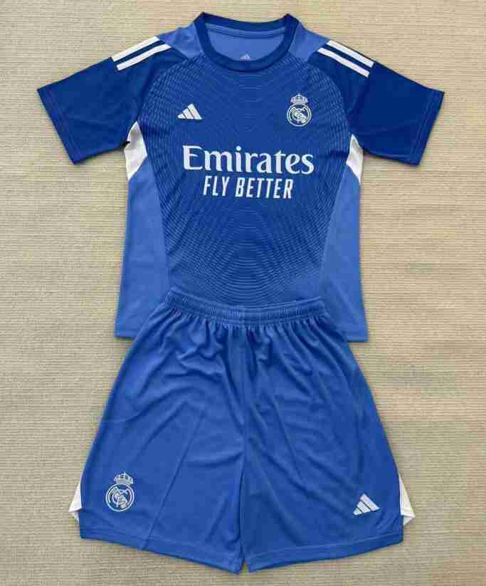 Camiseta Real Madrid Conjunto Niños Portero 2025 2026 Azul Camiseta Real Madrid Conjunto Ninos Portero 2025 2026 Azul