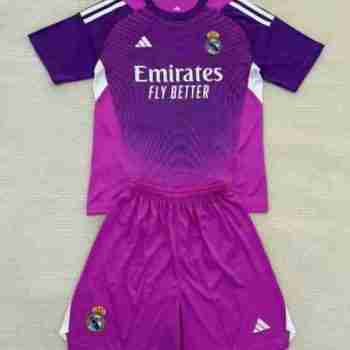 Camiseta Real Madrid Conjunto Niños Portero 2025 2026 Purpura