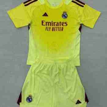 Camiseta Real Madrid Conjunto Niños Portero 2025 2026 Amarillo