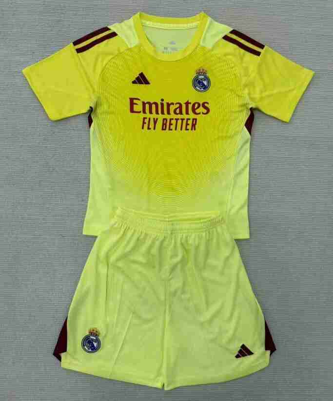 Camiseta Real Madrid Conjunto Niños Portero 2025 2026 Amarillo Camiseta Real Madrid Conjunto Ninos Portero 2025 2026 Amarillo
