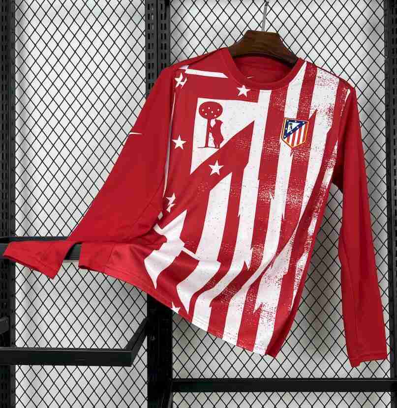 Tailandia Manga Larga Camiseta Pre Match Atlético De Madrid 2025 2026 Rojo Tailandia Manga Larga Camiseta Pre Match Atletico De Madrid 2025 2026 Rojo