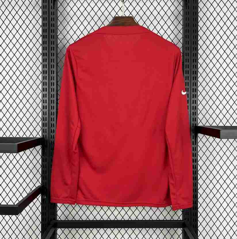 Tailandia Manga Larga Camiseta Pre Match Atlético De Madrid 2025 2026 Rojo_1