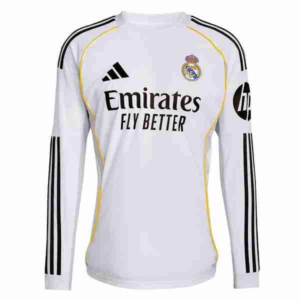 Tailandia Camiseta Real Madrid 1ª ML 2025-2026 Tailandia Manga Larga Camiseta Primera Real Madrid 2025 2026 1